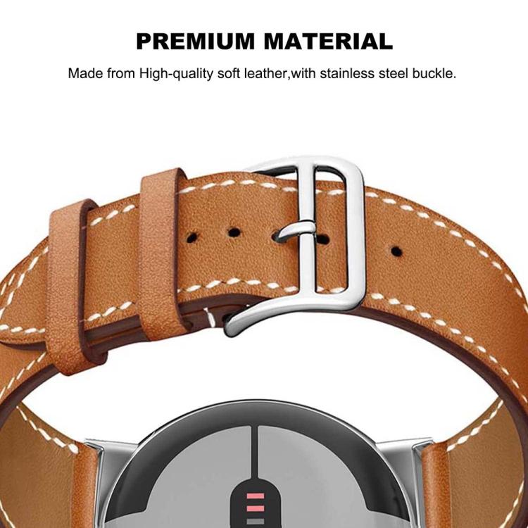For Google Pixel Watch 4 / 3 45mm Fashionable Genuine Leather Watch Band