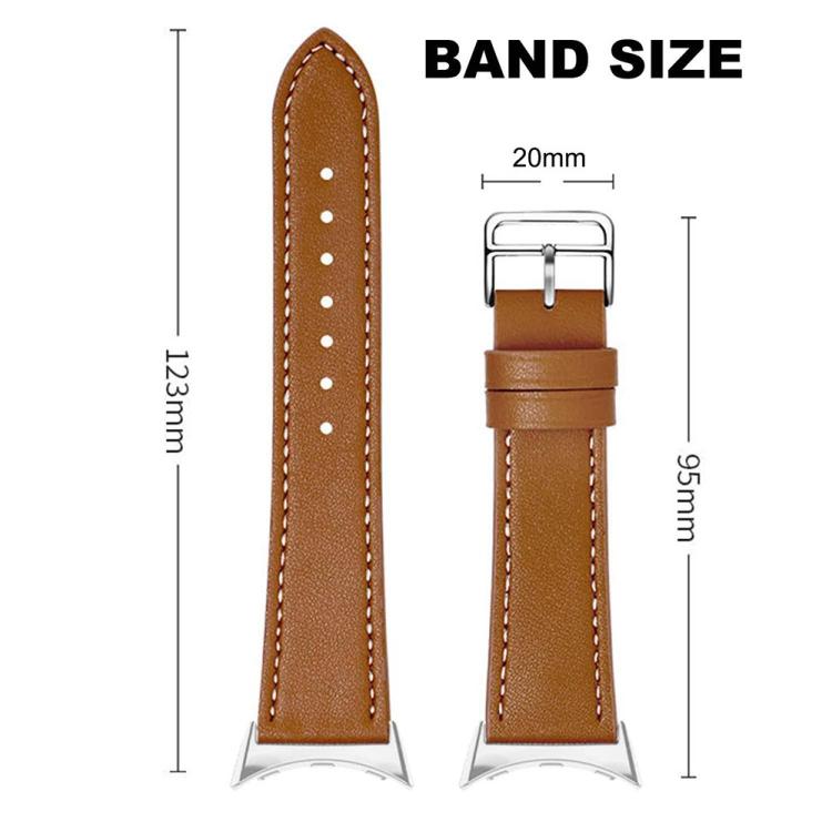 For Google Pixel Watch 4 / 3 45mm Fashionable Genuine Leather Watch Band