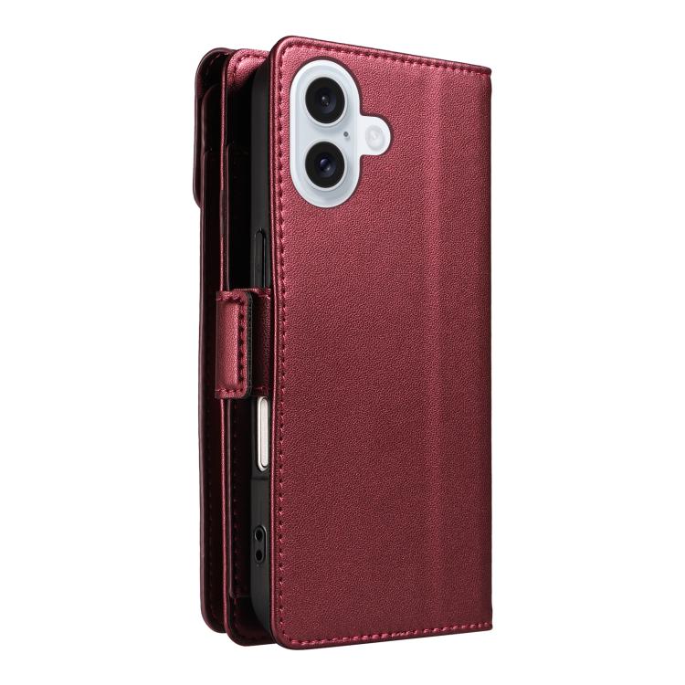 For iPhone 17 Multi Card Wallet Leather Phone Case with Strap