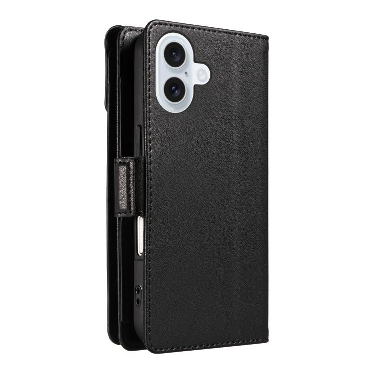 For iPhone 17 Multi Card Wallet Leather Phone Case with Strap
