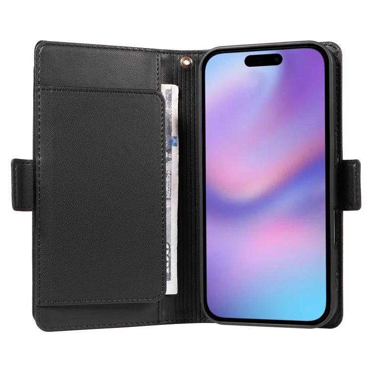 For iPhone 17 Multi Card Wallet Leather Phone Case with Strap