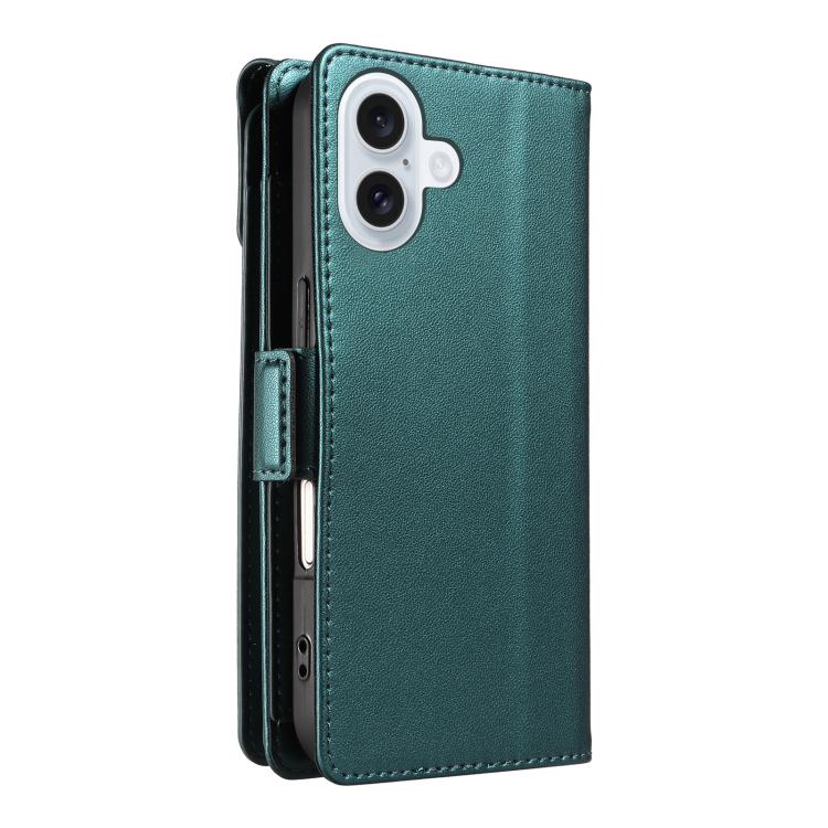 For iPhone 17 Multi Card Wallet Leather Phone Case with Strap