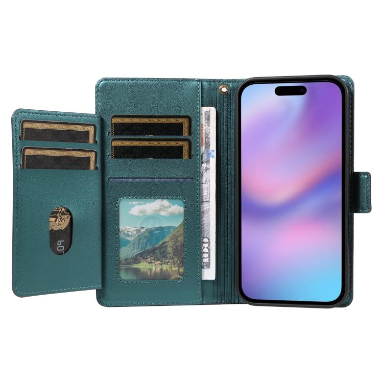 For iPhone 17 Multi Card Wallet Leather Phone Case with Strap