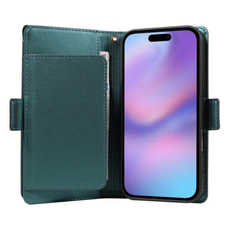 For iPhone 17 Multi Card Wallet Leather Phone Case with Strap