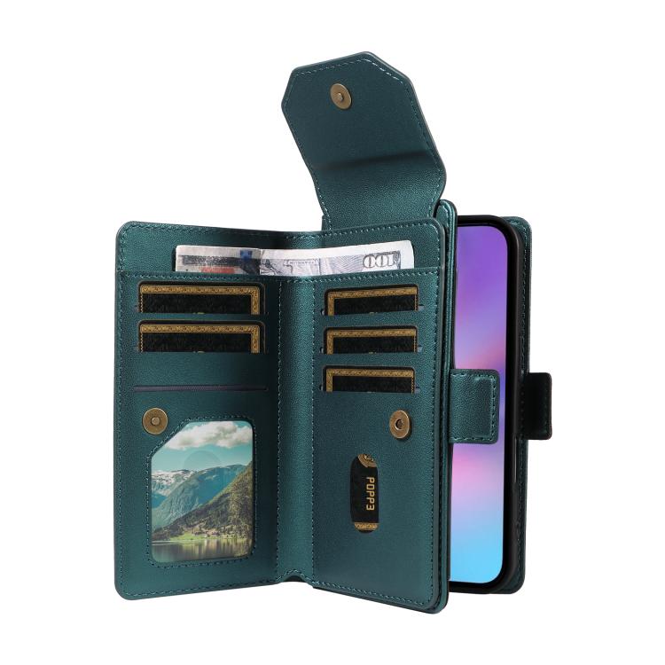 For iPhone 17 Multi Card Wallet Leather Phone Case with Strap