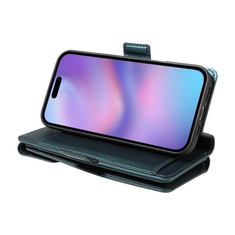 For iPhone 17 Multi Card Wallet Leather Phone Case with Strap
