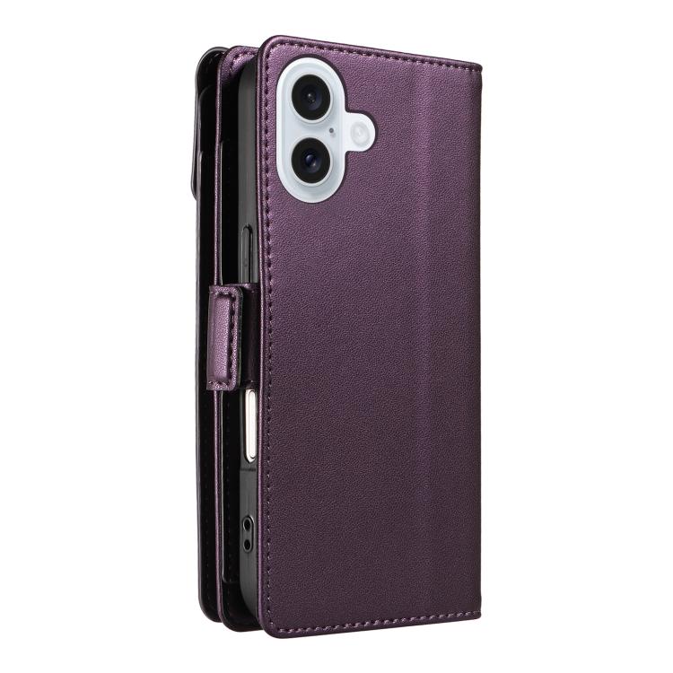 For iPhone 17 Multi Card Wallet Leather Phone Case with Strap