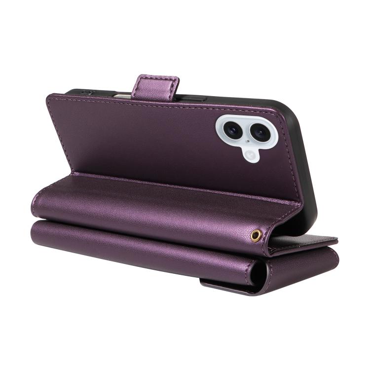 For iPhone 17 Multi Card Wallet Leather Phone Case with Strap