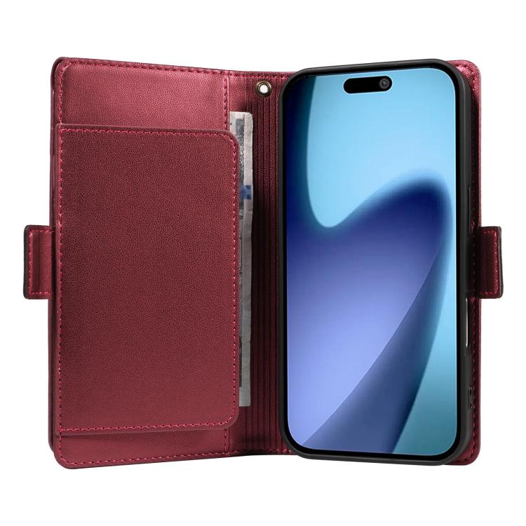 For iPhone Air Multi Card Wallet Leather Phone Case with Strap