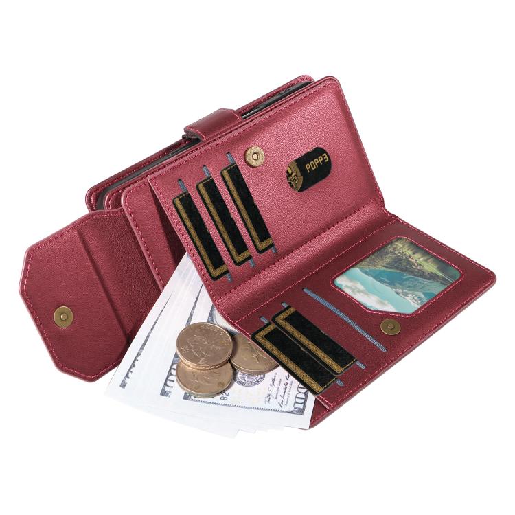 For iPhone Air Multi Card Wallet Leather Phone Case with Strap