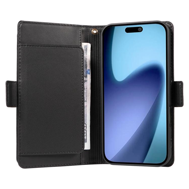 For iPhone Air Multi Card Wallet Leather Phone Case with Strap