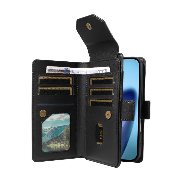 For iPhone Air Multi Card Wallet Leather Phone Case with Strap