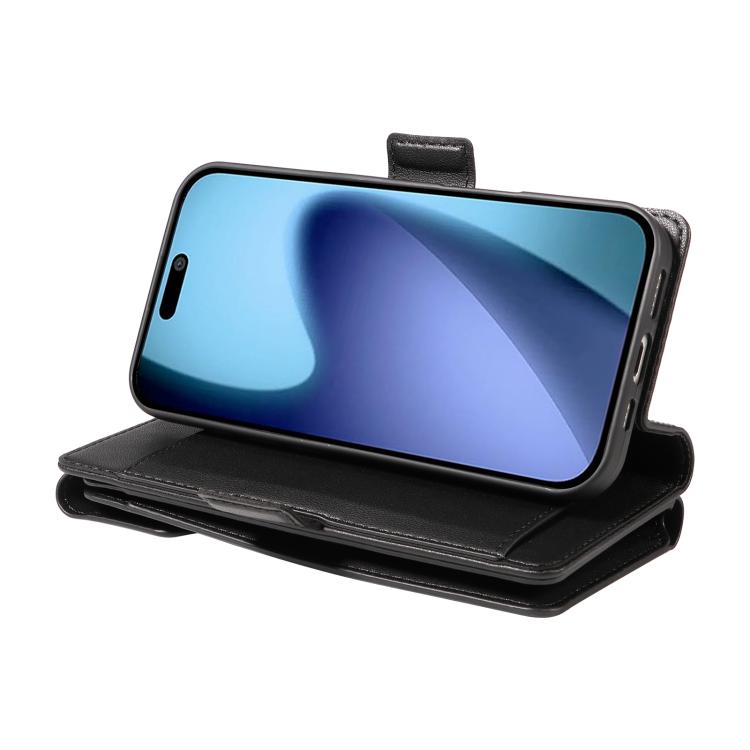 For iPhone Air Multi Card Wallet Leather Phone Case with Strap