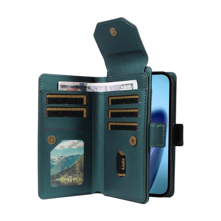 For iPhone Air Multi Card Wallet Leather Phone Case with Strap