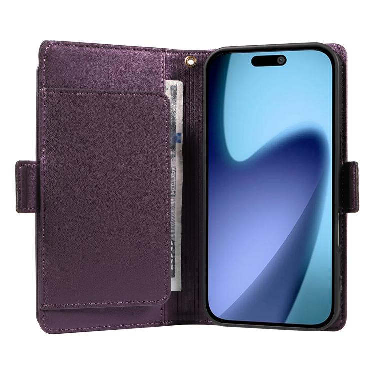 For iPhone Air Multi Card Wallet Leather Phone Case with Strap