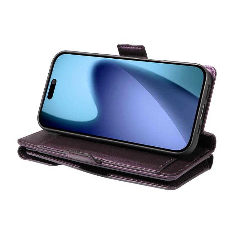 For iPhone Air Multi Card Wallet Leather Phone Case with Strap