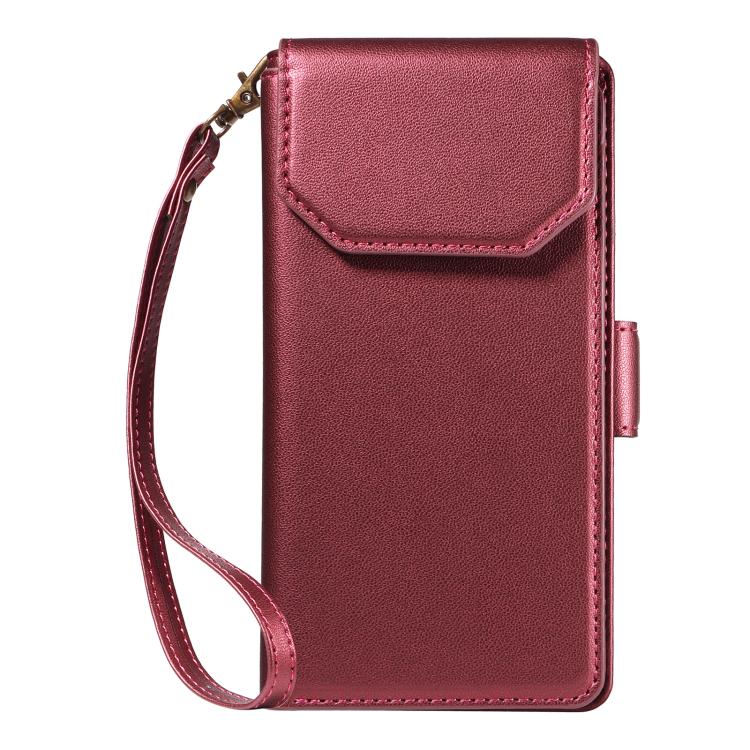 For iPhone 17 Pro Multi Card Wallet Leather Phone Case with Strap