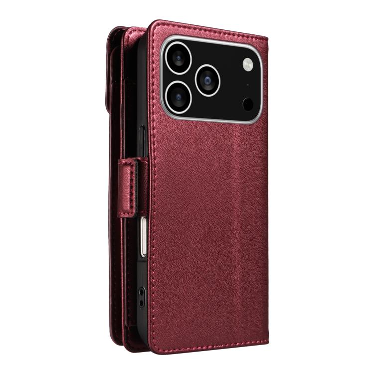 For iPhone 17 Pro Multi Card Wallet Leather Phone Case with Strap