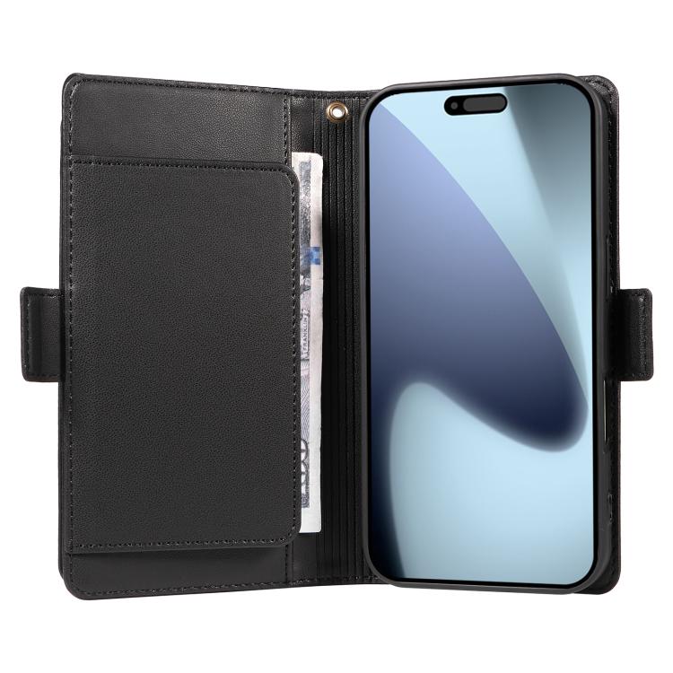 For iPhone 17 Pro Multi Card Wallet Leather Phone Case with Strap