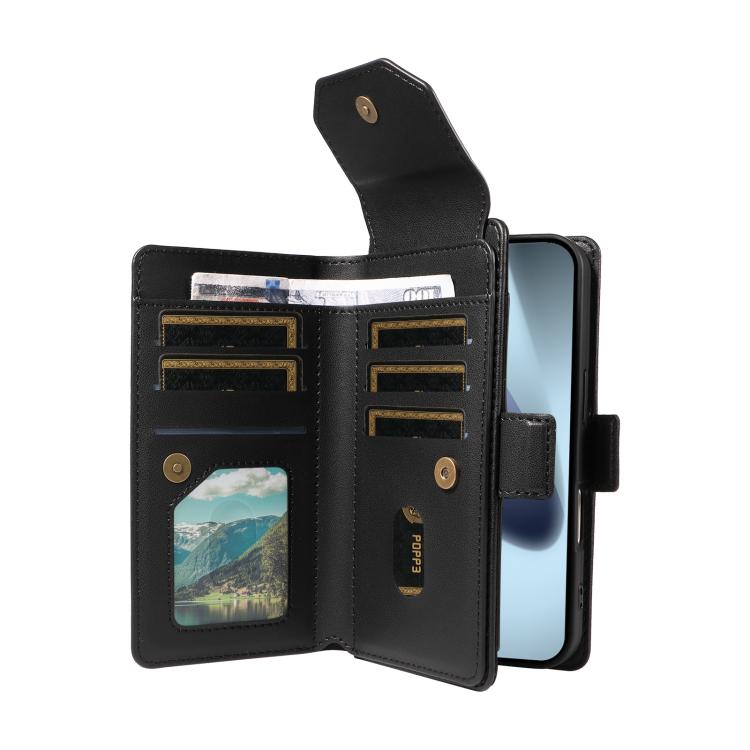 For iPhone 17 Pro Multi Card Wallet Leather Phone Case with Strap