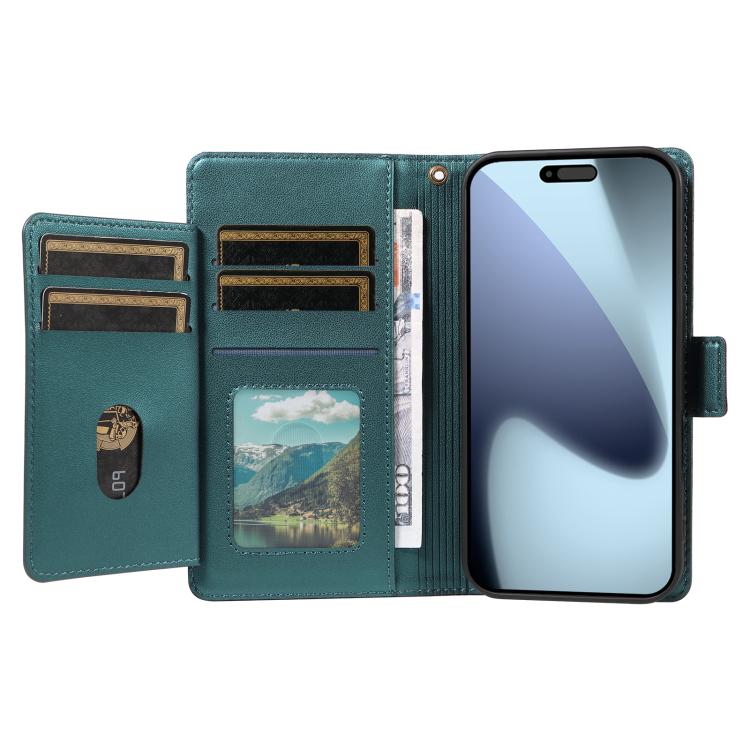 For iPhone 17 Pro Multi Card Wallet Leather Phone Case with Strap