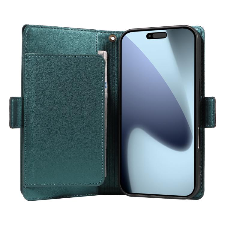 For iPhone 17 Pro Multi Card Wallet Leather Phone Case with Strap