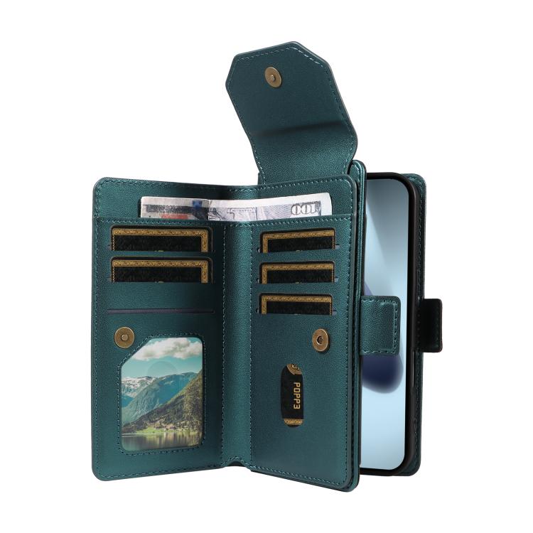 For iPhone 17 Pro Multi Card Wallet Leather Phone Case with Strap