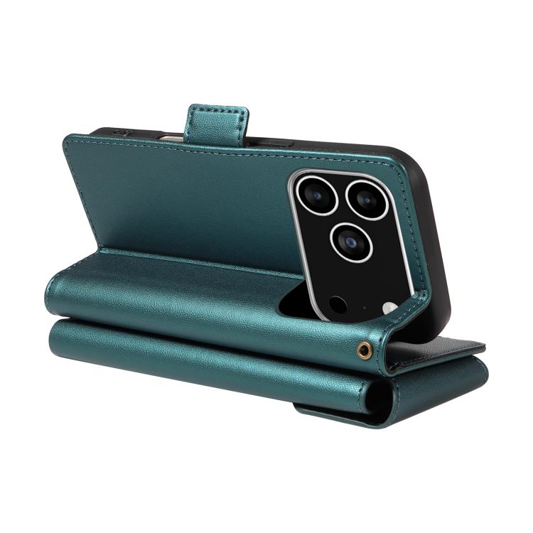 For iPhone 17 Pro Multi Card Wallet Leather Phone Case with Strap