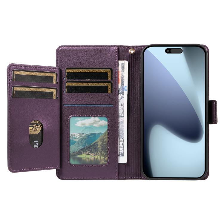 For iPhone 17 Pro Multi Card Wallet Leather Phone Case with Strap