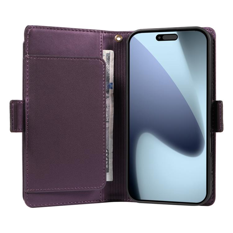 For iPhone 17 Pro Multi Card Wallet Leather Phone Case with Strap