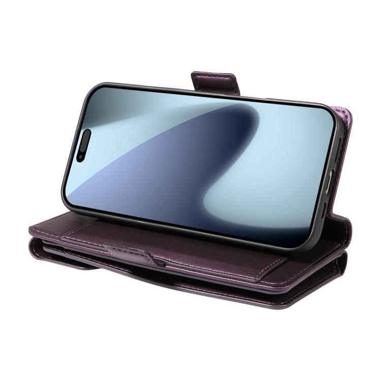 For iPhone 17 Pro Multi Card Wallet Leather Phone Case with Strap