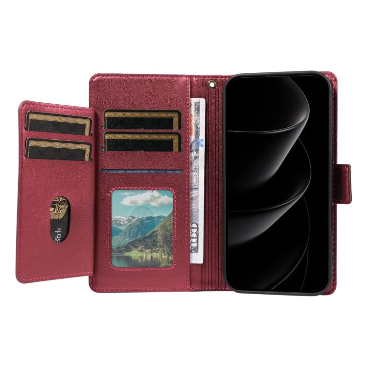 For iPhone 17 Pro Max Multi Card Wallet Leather Phone Case with Strap