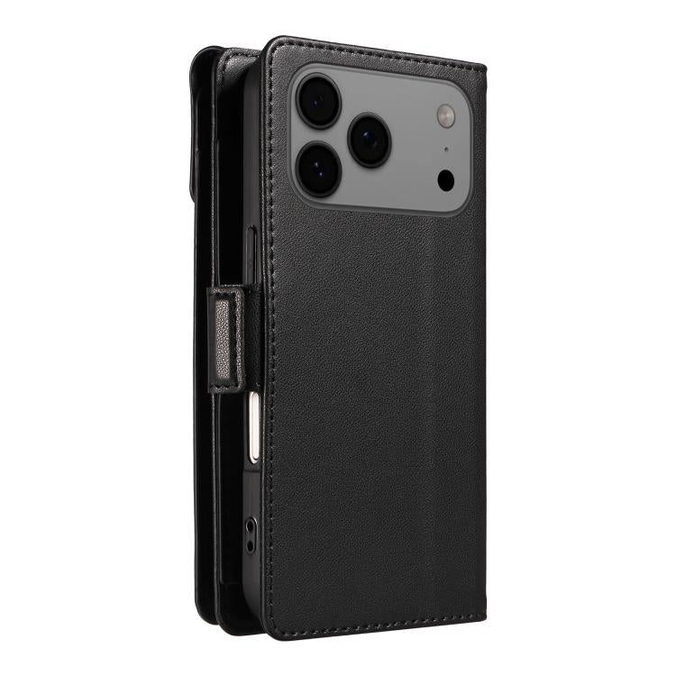 For iPhone 17 Pro Max Multi Card Wallet Leather Phone Case with Strap