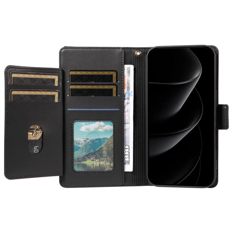 For iPhone 17 Pro Max Multi Card Wallet Leather Phone Case with Strap