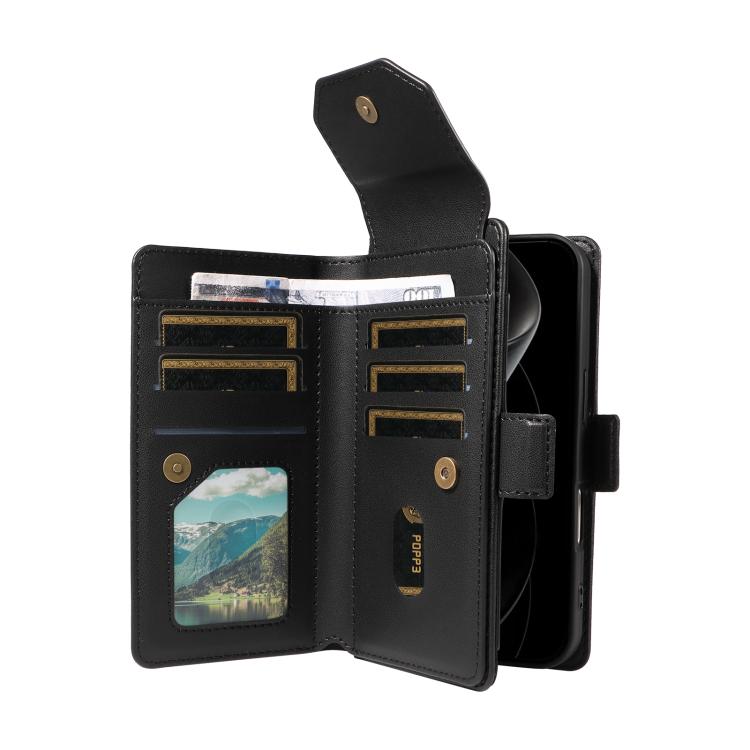 For iPhone 17 Pro Max Multi Card Wallet Leather Phone Case with Strap