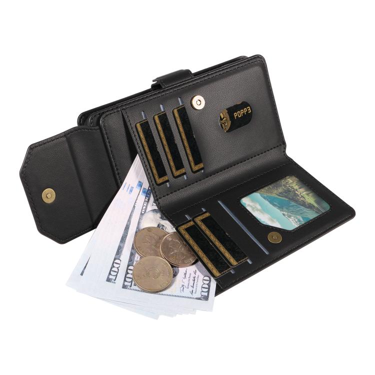 For iPhone 17 Pro Max Multi Card Wallet Leather Phone Case with Strap