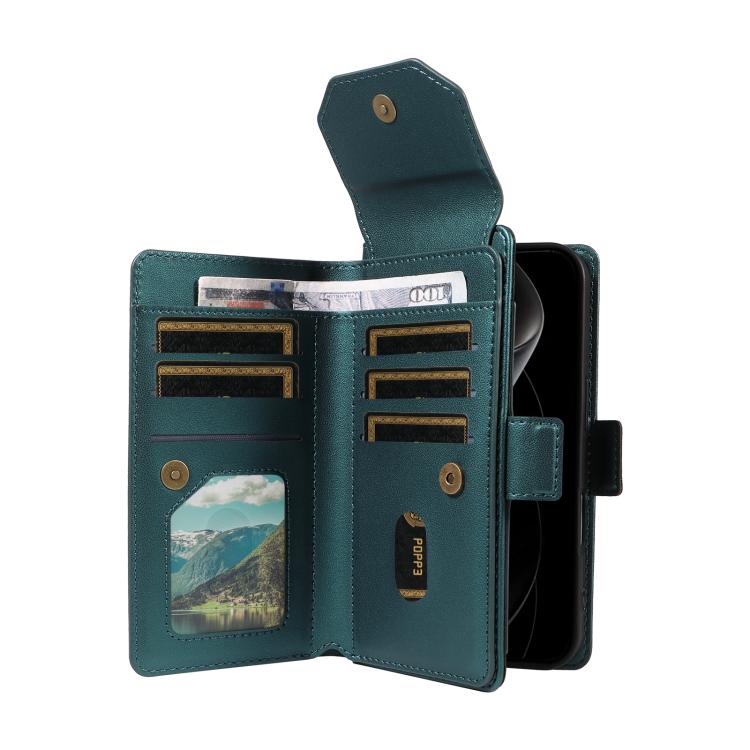 For iPhone 17 Pro Max Multi Card Wallet Leather Phone Case with Strap