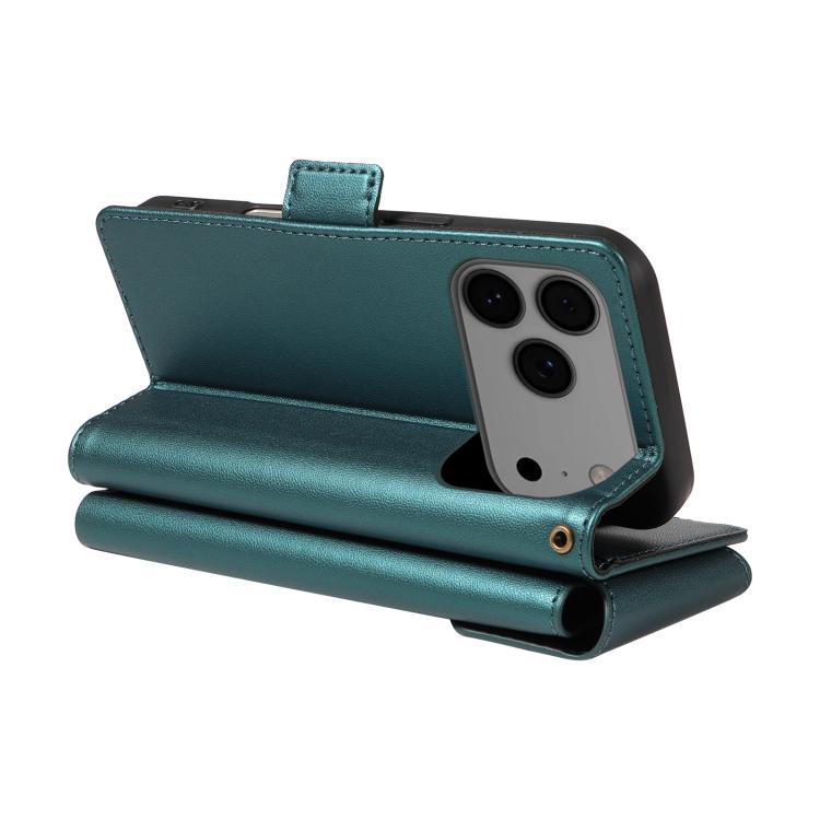 For iPhone 17 Pro Max Multi Card Wallet Leather Phone Case with Strap