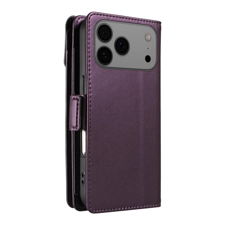 For iPhone 17 Pro Max Multi Card Wallet Leather Phone Case with Strap