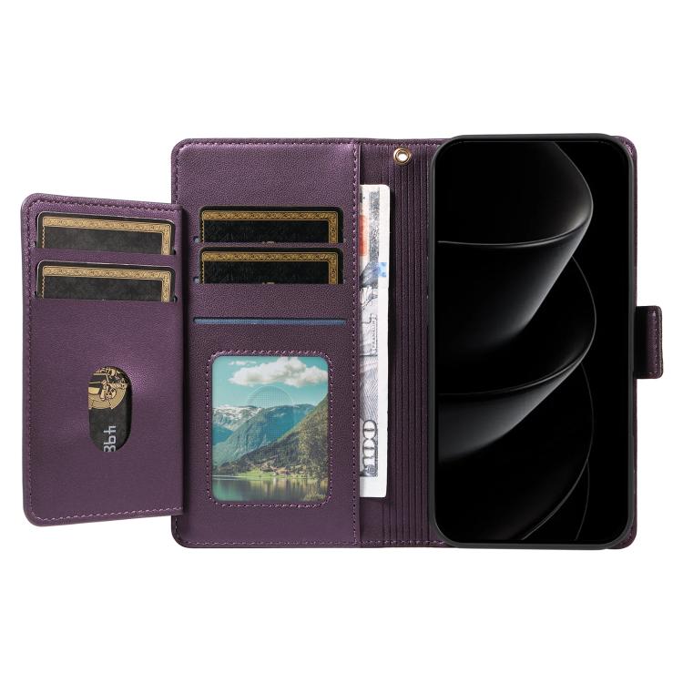 For iPhone 17 Pro Max Multi Card Wallet Leather Phone Case with Strap