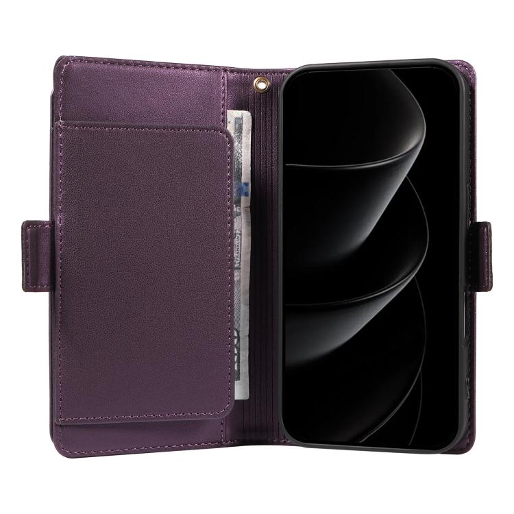 For iPhone 17 Pro Max Multi Card Wallet Leather Phone Case with Strap