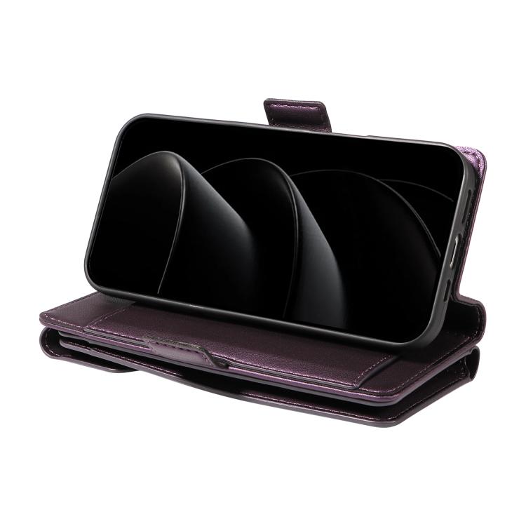 For iPhone 17 Pro Max Multi Card Wallet Leather Phone Case with Strap