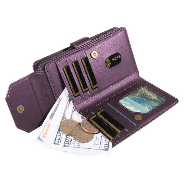 For iPhone 17 Pro Max Multi Card Wallet Leather Phone Case with Strap