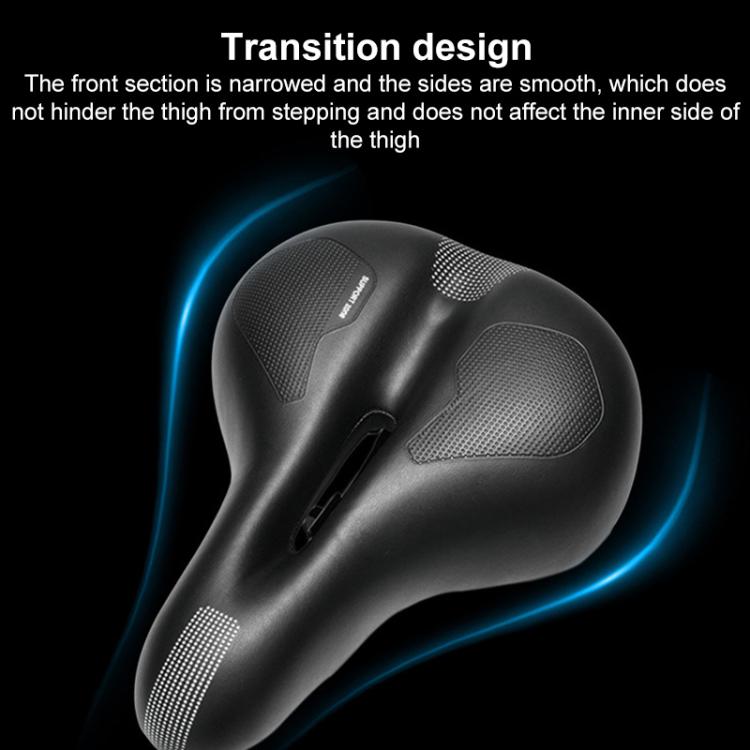 Mountain Bike Shock-absorbing Spring Seat Saddle - Black