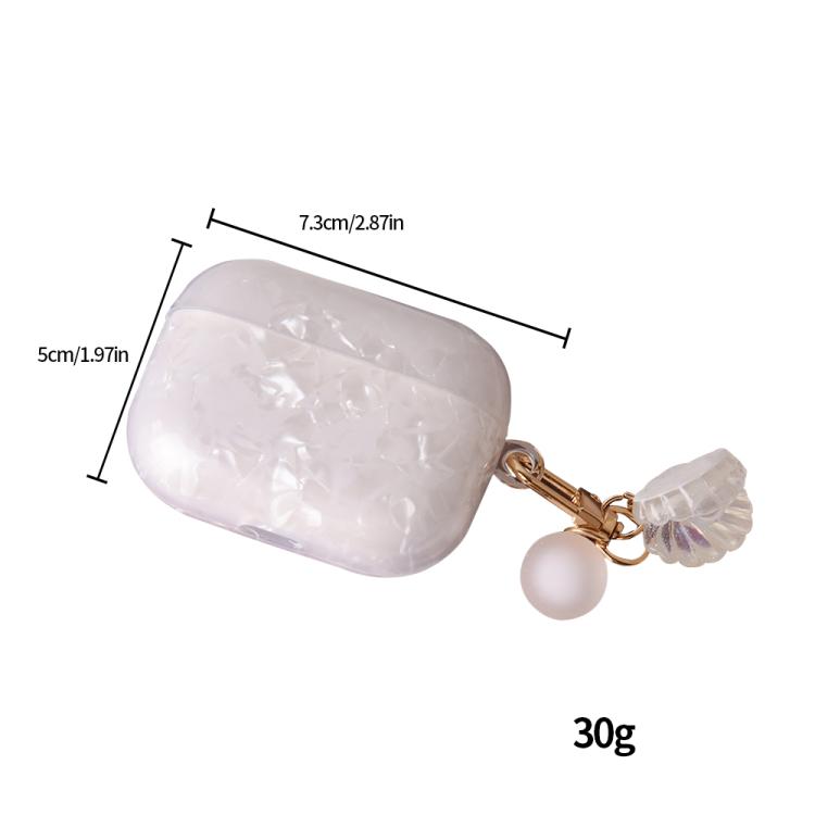 For AirPods Pro Shell Texture Pearl Hanging Buckle Earphone Case
