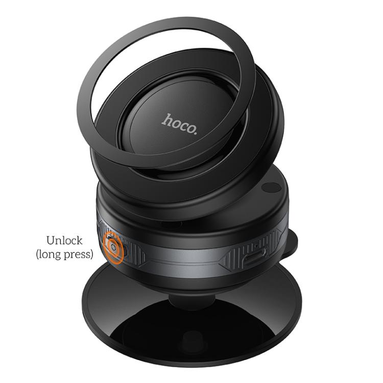 hoco H87 Dragon Electric Suction Cup Ring Magnetic Car Holder - Black