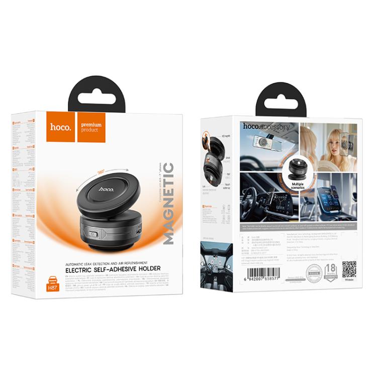 hoco H87 Dragon Electric Suction Cup Ring Magnetic Car Holder - Black