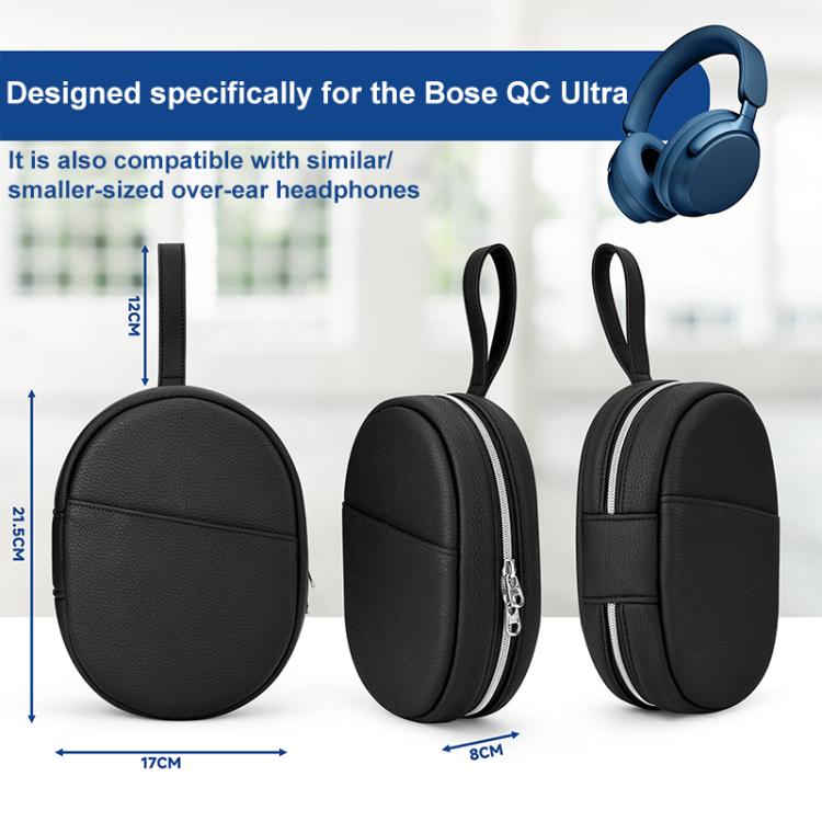 For Bose QC Series Portable PU Bag Headset   Storage Protective Case - Black