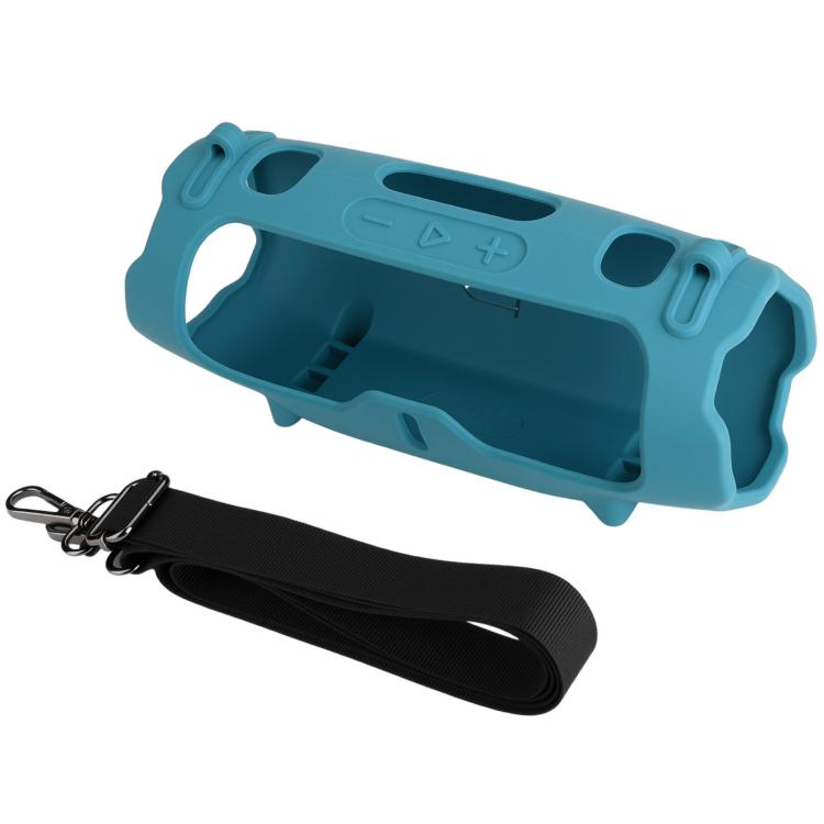 For JBL Charge 6 Silicone Protective Cover Portable Crossbody Speaker Soft Shell Bag