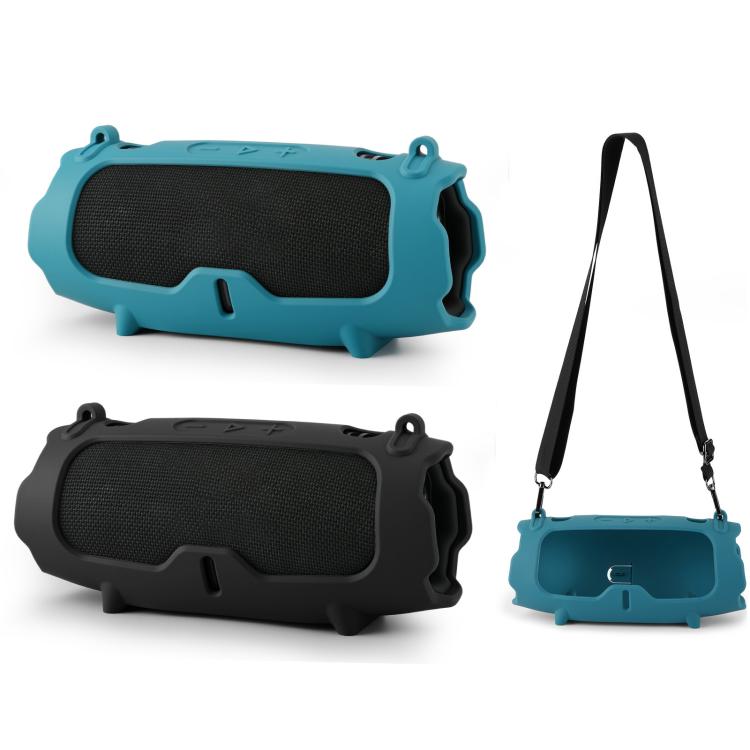 For JBL Charge 6 Silicone Protective Cover Portable Crossbody Speaker Soft Shell Bag